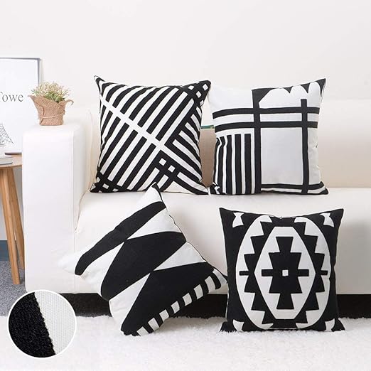 Embroidered Throw Pillow Case 