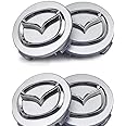 HMMZF 4 PCS Car Wheel Center Caps for Mazda 3 2009 2010 2011 2012 2013 57MM, Automotive Logo Emblem Waterproof Rust-Proof Durable Decorations Tires Accessories Parts