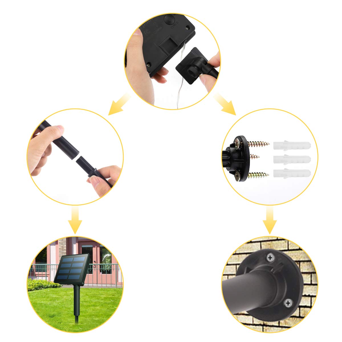 Catene Solare Luminose 200 LED 22M con 8 Modalità Impermeabile IP65 luci Stringa Solare per Natale, Decorazione Esterna/Interna, Feste, Giardino, Matrimonio, Albero di Natale, Terrazzo ecc.