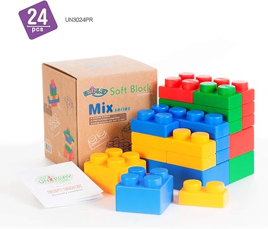 Amazon Uniplay Mixシリーズジャンボソフトビルディングブロック 24ピースマルチカラーセット 24 ピース 積み木 おもちゃ