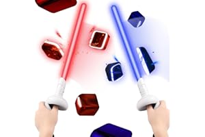 Relohas Extension Grips Accessories for Oculus Quest 2, VR Game Accessories for Meta Quest 2, RGB Lightsaber for Beat Saber, Suitable for Supernatural, Blade & Sorcery, Fruit Ninja