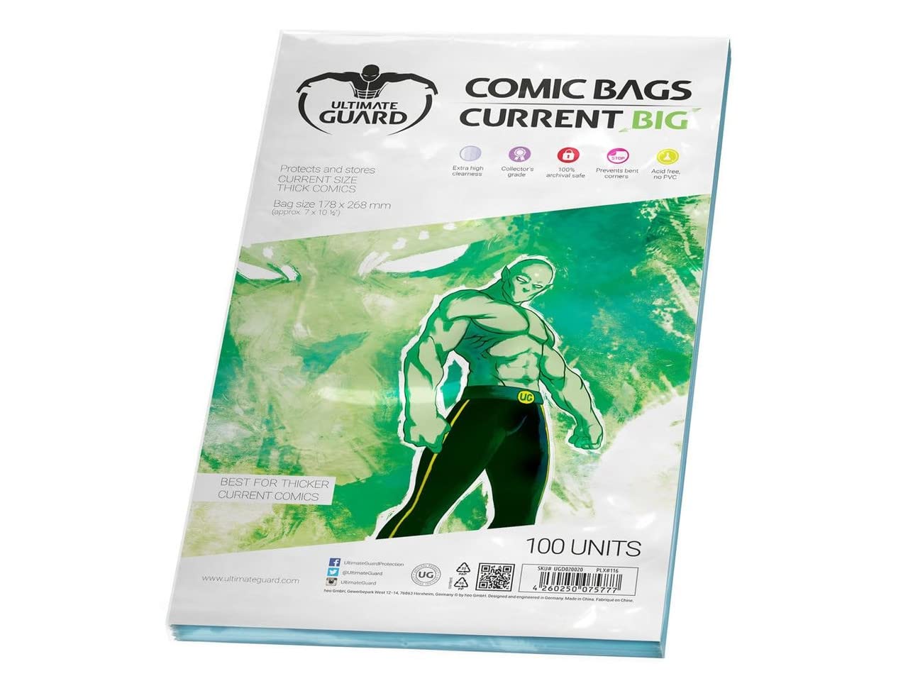 Ultimate Guard "BIG Comic Bags (Current, Transparent)