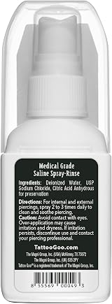 Tattoo Goo Blue Wave Saline Cleansing Solution Natural Sterile Rinse Piercing view 3