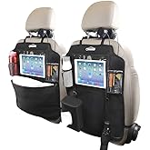 Oasser Kick Mats Car Backseat Protector 2 Pack Car Organizer Back Seat with Clear 12.9 Inch Touch Screen Tablet Holder Back S