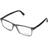 TOM FORD Men's TF 5408 Rectangular Eyeglasses 56mm, Transp. Grey, Grey Horn Effect Temples, Shiny Pall, 56/16/145