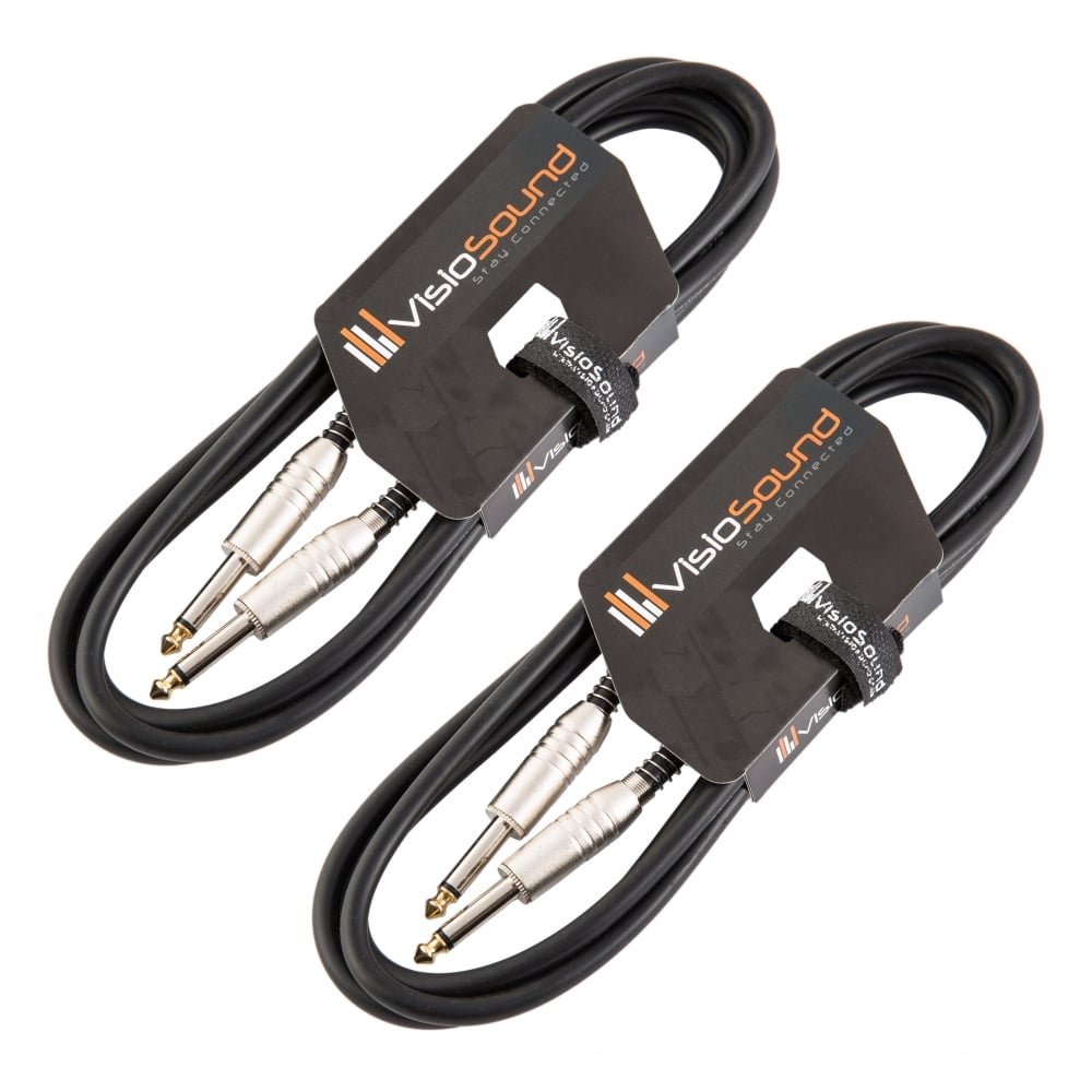 2 x 6.35mm 1/4" Jack to Jack PA Speaker Cable / Guitar Amp Head Cab