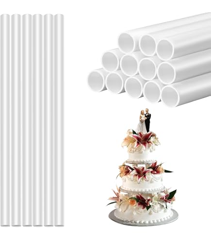 Chevilles à Gâteau En Plastique Blanc 12 Pouces - Lot De 5 - Pour Gâteaux étagés