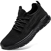 MGBDSZ Running Shoes for Men Slip On Tennis Walking Hiking Snekaers Non Slip Casual Comfortable Lightweight Breathable Gym Trainers Black US 12.5