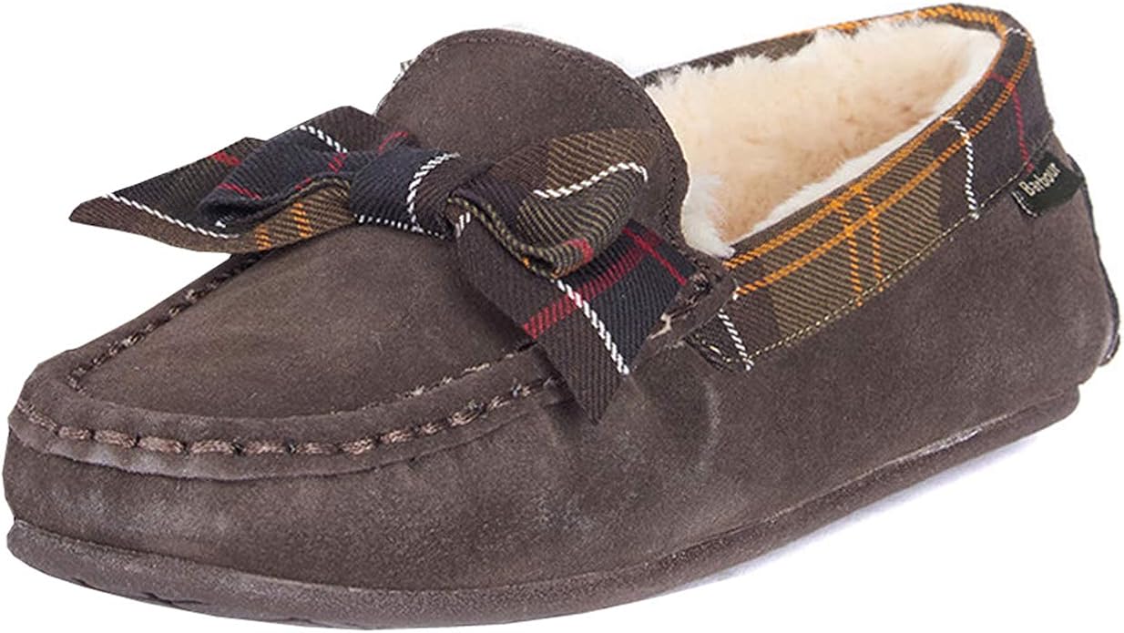 Barbour Womens Sadie Winter Faux Fur Warm Outdoor Moccasin Slipper