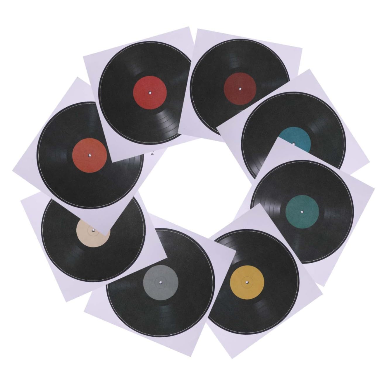 8pcs Vinyl Record Wall Stickers: Blank Vinyl Records for Wall Vintage Collage Records Rock and Roll Aesthetic Decorative Decals for Music Party Favor Posters Photo Craft Decor