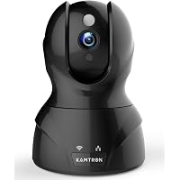 Wireless Security Camera with Two-way Audio - KAMTRON 1080P HD WiFi Security Surveillance IP Camera Home Baby Monitor with Motion Detection Night Vision, Black