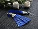 Me&Hz Blue Big Long Drop Earrings Generous Dangle Beaded Tassel Earring for Women Girls