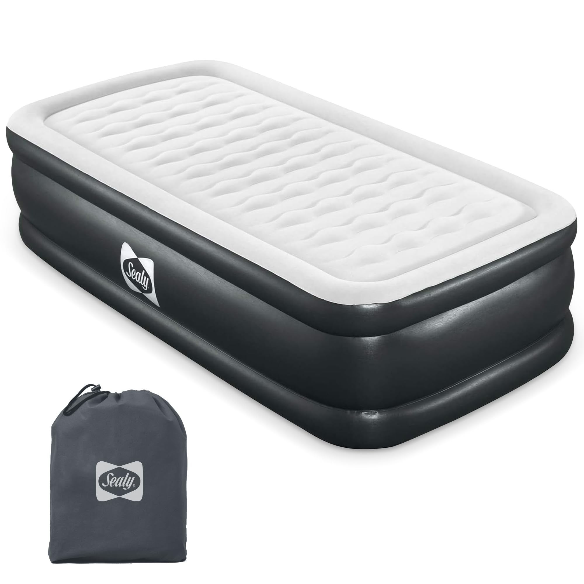View 1 of ***FACTORY SEALED***Sealy Tritech Twin Sized 20" Air Mattress Bed 2 Person w/Built-in AC Pump & Bag
