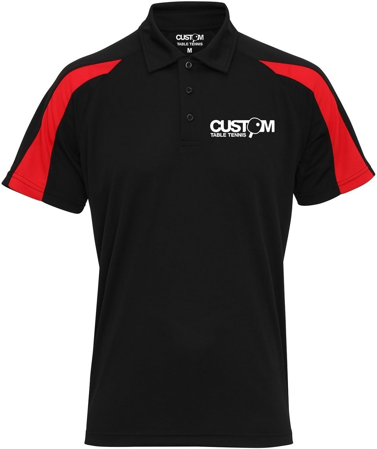 CUSTOM TABLE TENNIS TOURNAMENT PRO MATCH SHIRT BLACK (Medium 40/42