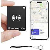 Wallet Tracker Card Works with Apple Find My (iOS Only), Rechargeable Air Tracker Tag Smart Card, Item Finders for Key, Wallet, Luggage, Backpack, Suitcases, Passport et (1 Pack Black)