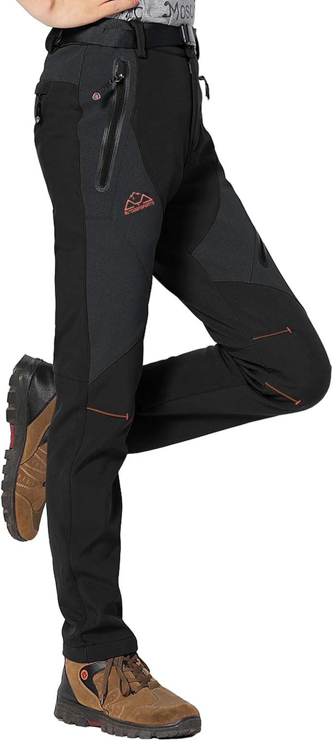 Rdruko Women's Waterproof Windproof Fleece Lined Warm Hiking Ski Snow Insulated Pants: Clothing