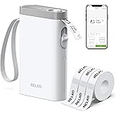 Nelko Label Maker Machine with Tape, P21 Bluetooth Label Printer with 3 Tapes, Wireless Mini Label Makers with Multiple Templates Icon Font Custom for School Office Home, White