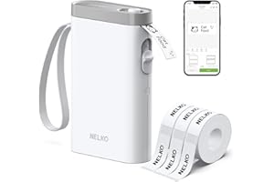 Nelko Label Maker Machine with Tape, P21 Bluetooth Label Printer with 3 Tapes, Wireless Mini Label Makers with Multiple Templates Icon Font Custom for School Office Home, White