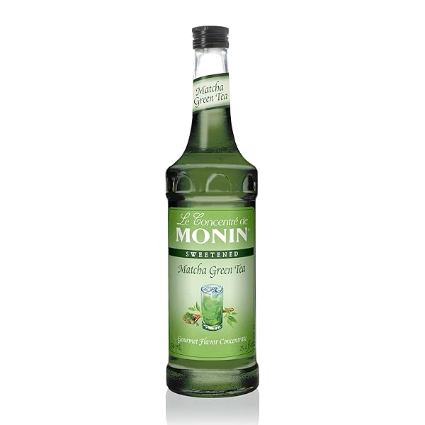 MONIN – MATCHA GREEN TEA CONCENTRATE, ORGANIC JAPANESE MATCHA, 40MG CAFFEINE, GREAT FOR LATTES, LEMONADES & DESSERTS, NON-GMO, GLUTEN-FREE (GLASS, 750 ML)