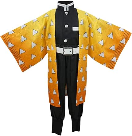 Amazon.com: Zenitsu Agatsuma Cosplay Uniform Kimono Suit Kids Anime