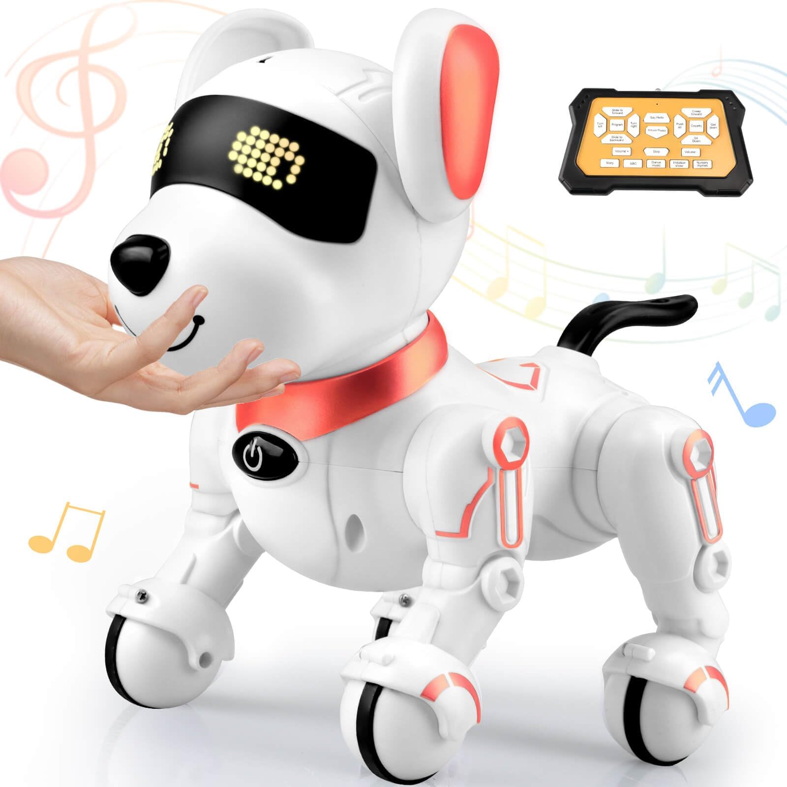 Britik Toys for 8+ Year Old Boys Girls: Remote Control Robot Dog Toy Gifts for Kids Aged 8 9 10 11 12 Year Old Boys Girls Presents Interactive Smart Dancing Talking Robotic Pet Toy-Pink