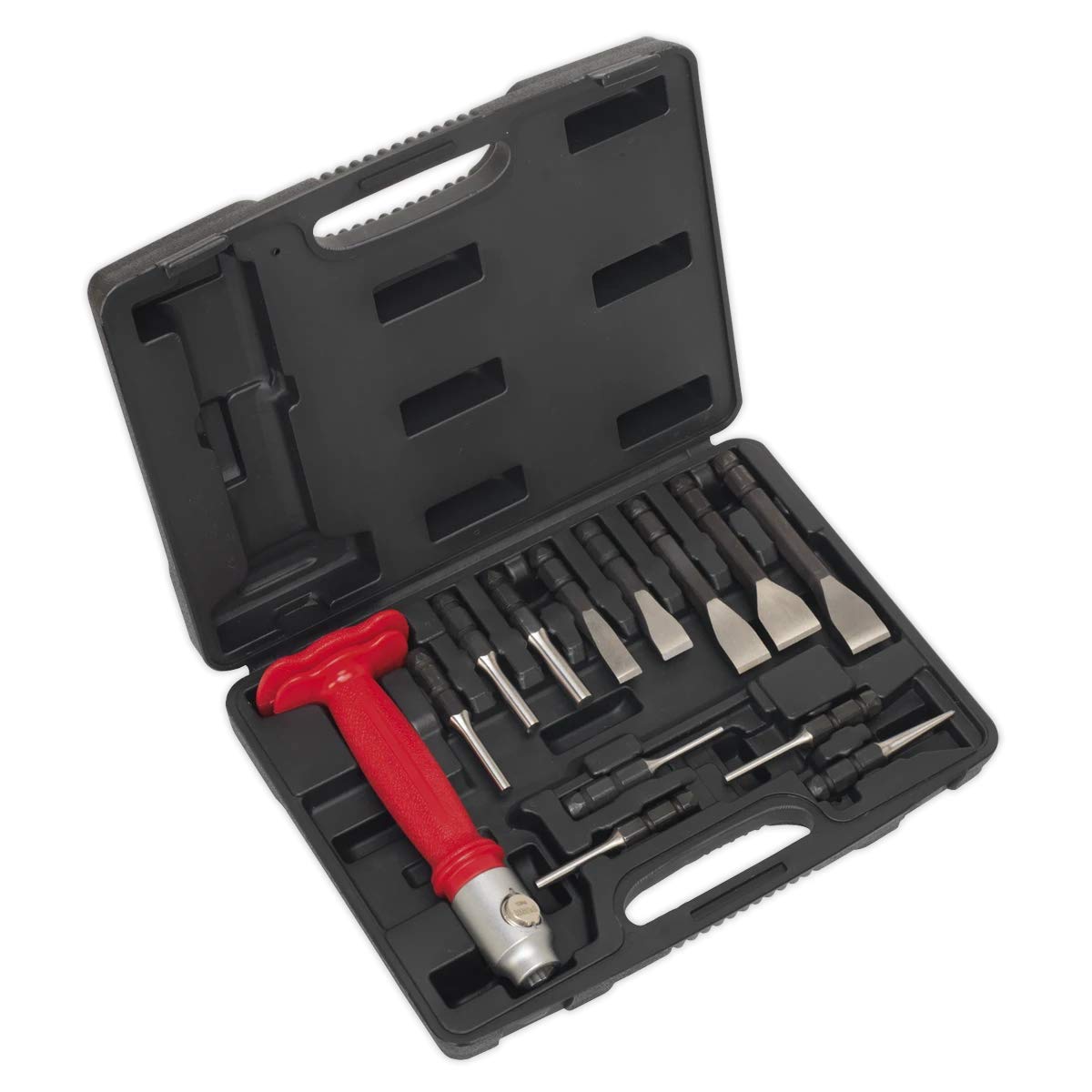 Sealey AK9215 13 Piece Interchangeable Punch and Chisel Set, Silver