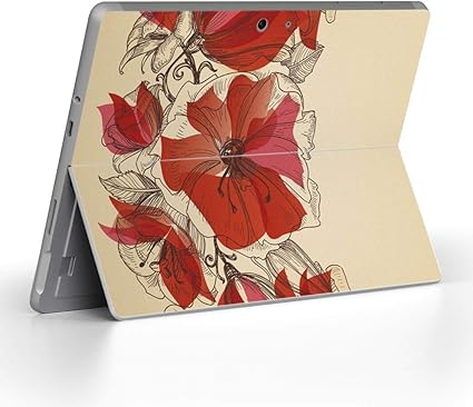 Amazon Igsticker Surface Go Surface Go 2 専用スキンシール サーフェス Go シール スキン 保護 フィルム ステッカー アクセサリー フラワー 花 イラスト 赤 スマコレ 家電 カメラ