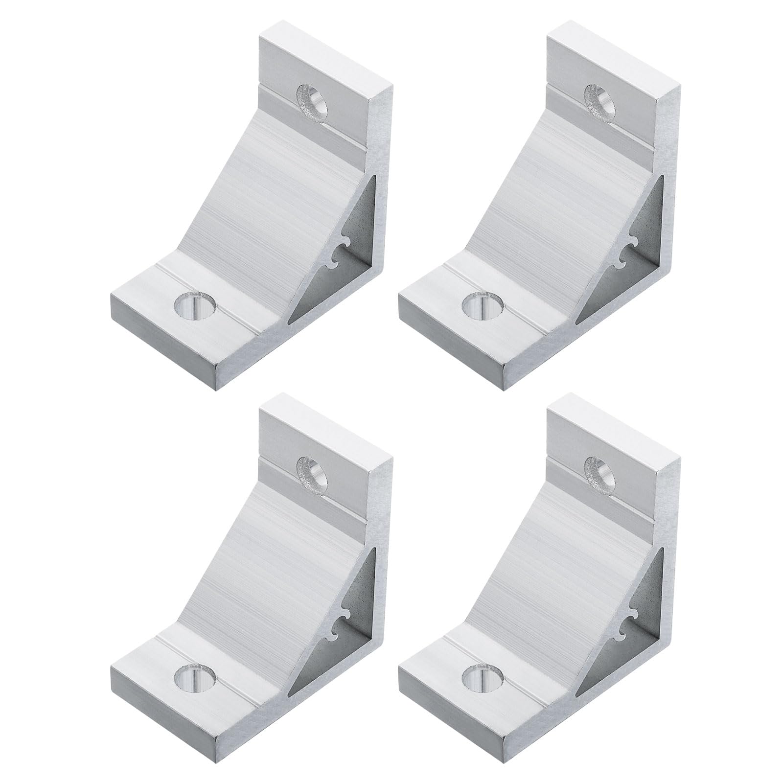 uxcell 4Pcs 90 Degree Angle Aluminum Profile Corner Brackets, Corner Brace Joint Connectors for 4040 Series (Silver Tone)
