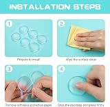 Vicloon 6Pcs Silicone Door Stopper Wall Protector Bumper Pads Transparent 1.57in view 3