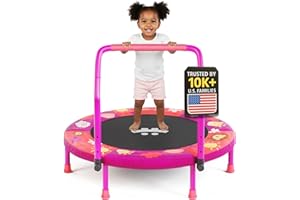 Happin® 36'' Indoor Trampoline for Kids Ages 2-6, Foldable Mini Rebounder for Indoor & Outdoor Play with Foam Handle and Ultra Safe Padding, Perfect Toddler Gift for Boys & Girls