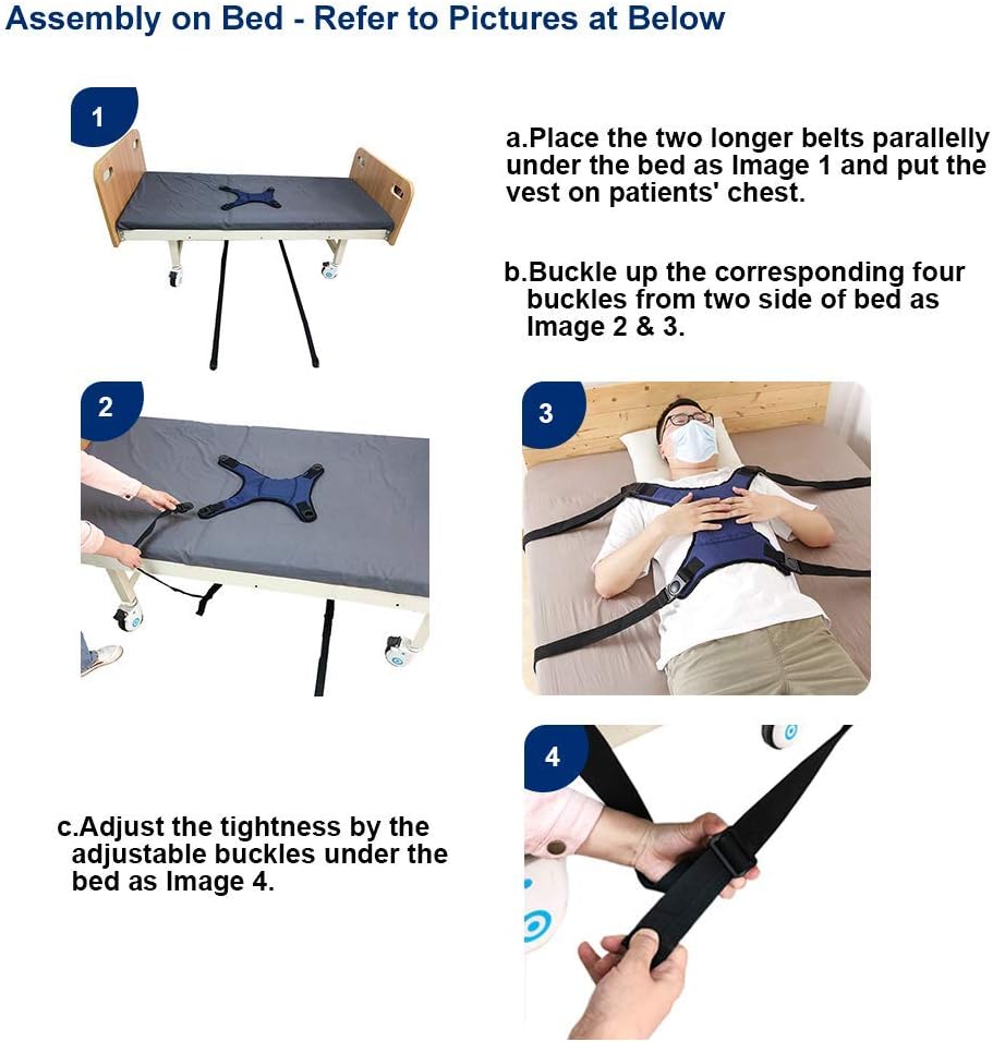 Wheelchair Seat Belt Bed Restraints Safety for Elderly Wheelchair Harness Adult Seatbelt Medical Hospital Straps Vest Soft Chest Lap Buddy Chairs Seniors Disable Patients Prevent Sliding: Furniture & Decor