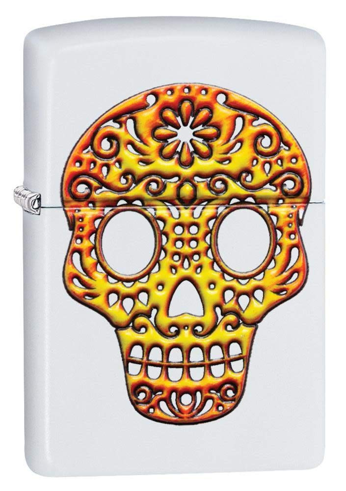Zippo Sugar Skull Pocket Lighter, White, One Size