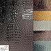 VINYL FAUX FAKE LEATHER PLEATHER EMBOSSED SHINY AMAZON CROCODILE FABRIC - Silver - 54