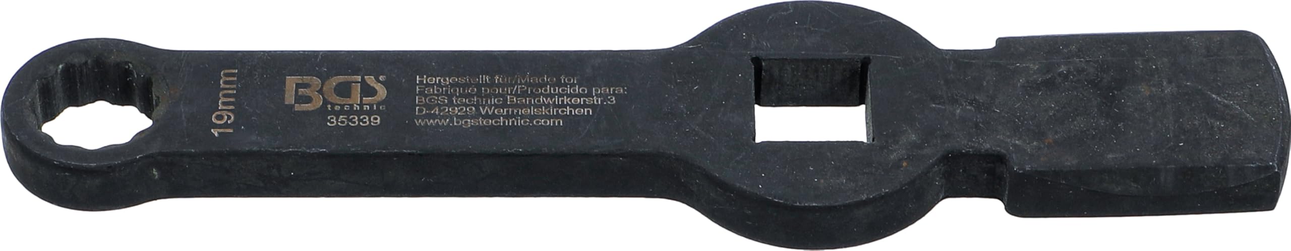 BGS 35339 | Slogging Ring Spanner | 12-point | with 2 Striking Faces | 19 mm