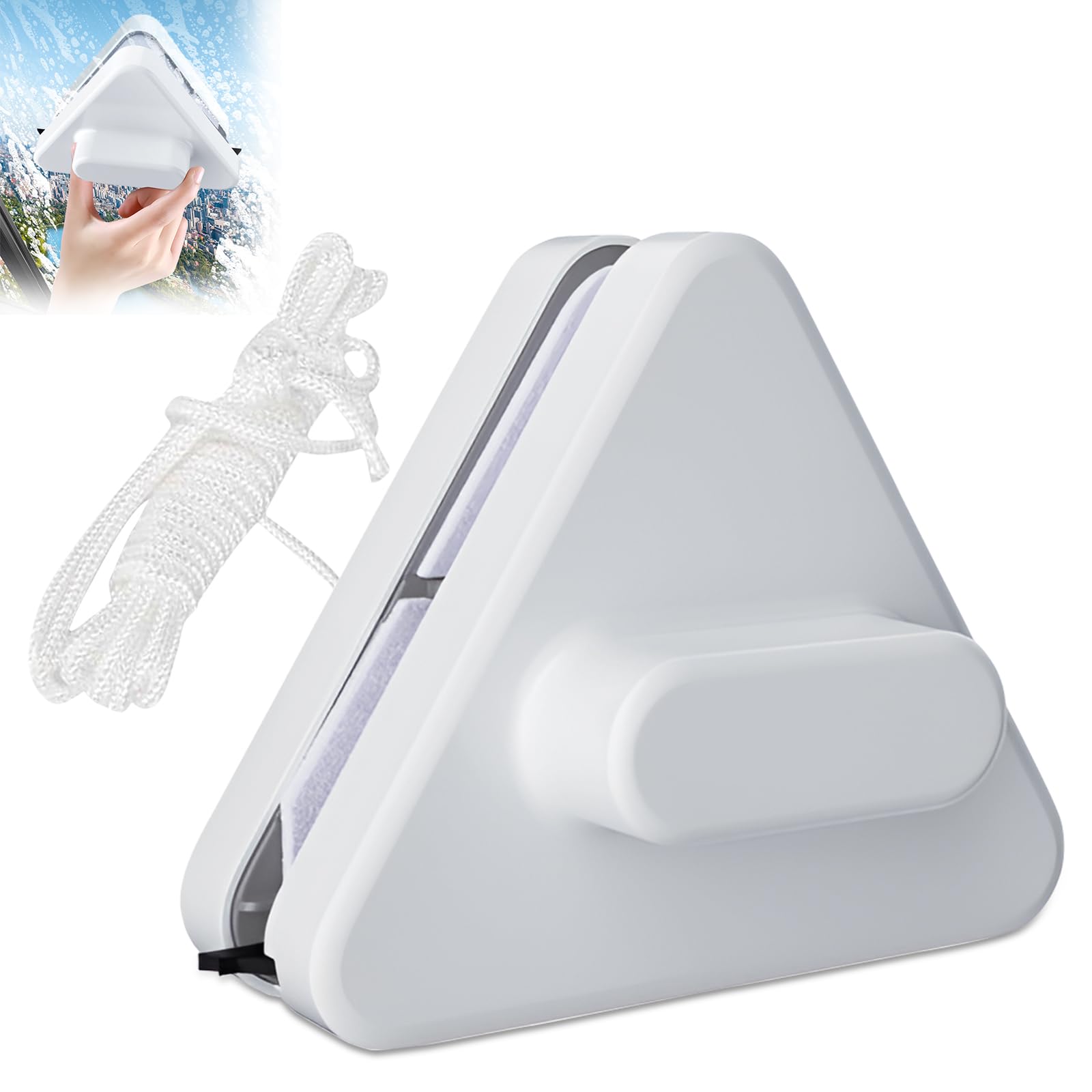 Photo 1 of Magnetic Windshield Cleaner Tool,Windshield Magnetic Car Window Cleaner,Double-Sided Window Cleaner Glass Wiper, Magnetic Windshield Cleaner for High Rise, Car Glazed (Triangle)