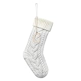 Sxmder 19 Inches Personalized White Cable Knitted
