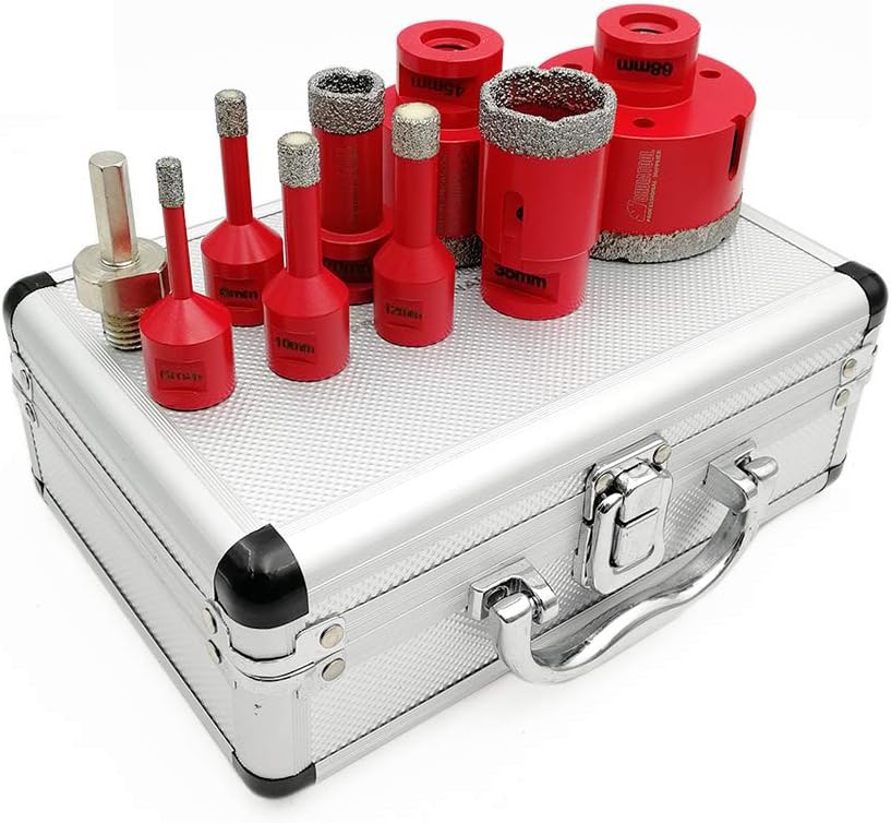 SHDIATOOL Diamond Drill Core Bits Kit with Box 6/8/10/12/20/35/45/68mm and an Adapter for Tile Porcelain Granite Marble-Set of 9 - Image 4