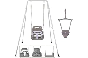 TOREVSIOR Taleco Gear 2 in 1 Toddler Swing ＆ Jumper, Swing Set for Indoor/Outdoor, Baby Jumpers and Bouncers, Easy to Assemble & Store, Suitable for Children 6 Months and Older（Black）
