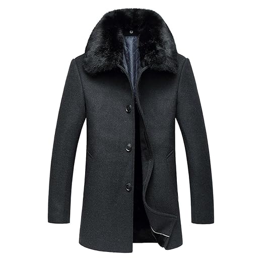 Herren Wintermantel Mit Pelzkragen - Stylischer Ledermantel Für Kalte Tage