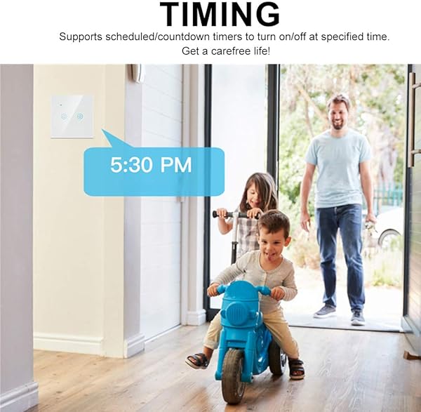 KKmoon Zigbee Smart Light Switch Smart LifeTuya App Mando a distancia UE Wall Touch Switch Compatible con Alexa Google Home para el control de voz