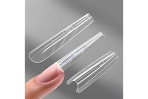 YOKE FELLOW YOKEFELLOW Original Sandwich Nails Dual Forms - 240Pcs Long Coffin Nail Mold for Quick Nails Extension, No Paper Forms Needed, 15 Sizes Plastic Form, Salon Nail Art Tools