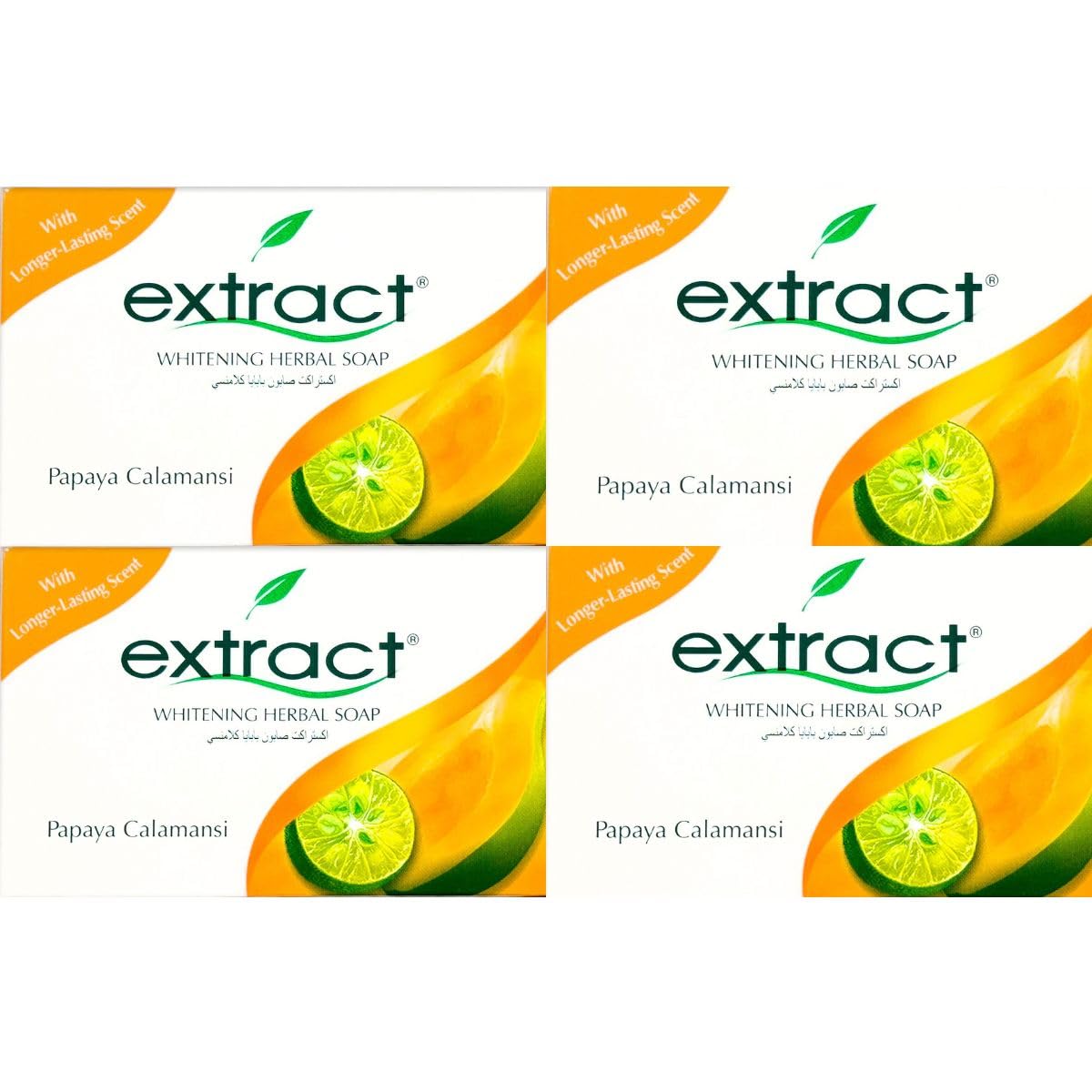 4 Pack Extract Papaya Calamansi skin Whitening Soap 135g by Extract Papaya Calamansi