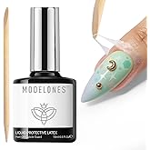 modelones Liquid Latex for Nails, 15 ml Peel Off Gel Nail Polish Barrier | with Stick, Fast Dry Cuticle Guard, Skin Protector