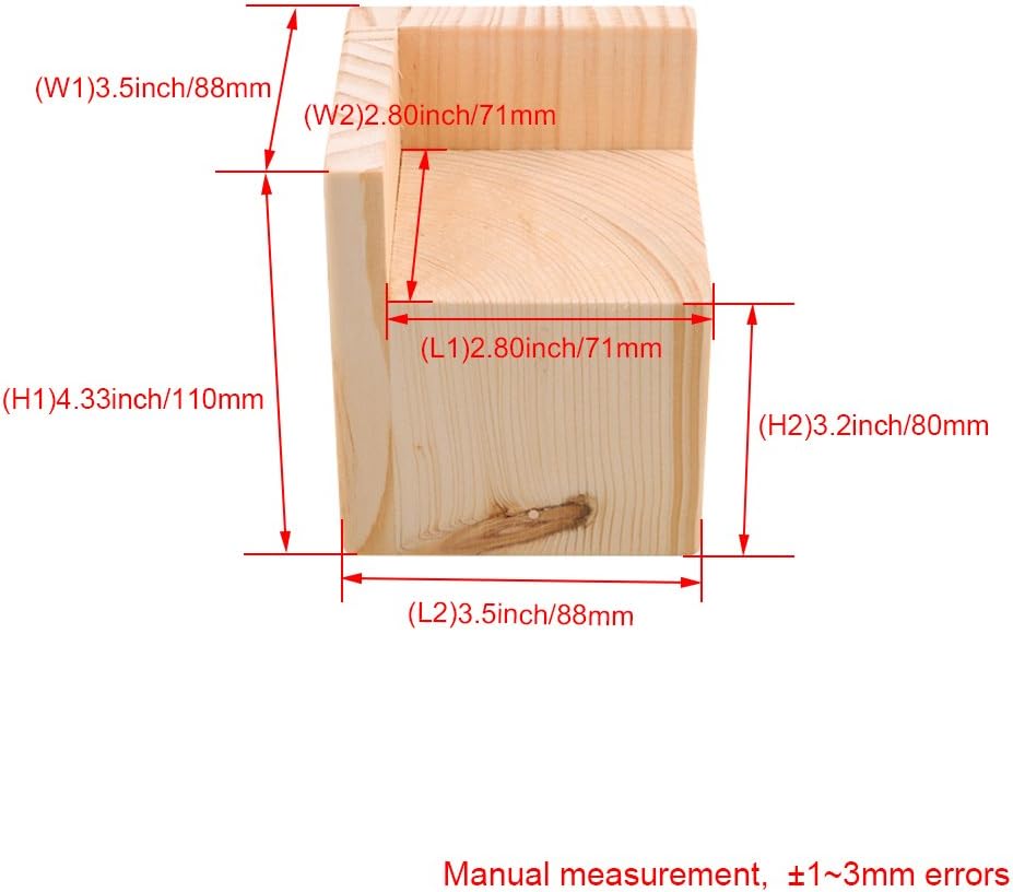8.8x8.8x8cm L-Shaped Semi-Closed Lift Wood Bed Desk Riser Lifter Table Furniture Soft Feet Lifts Storage Set of 4 - Image 5