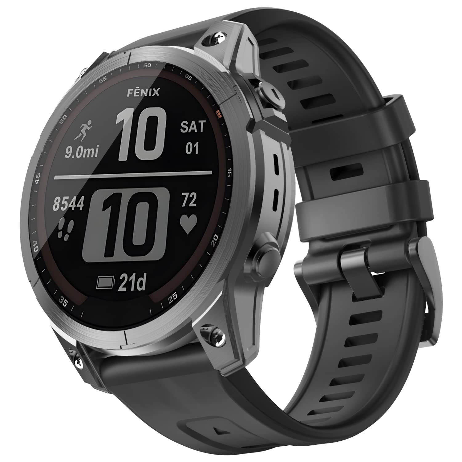 OVERSTEP Compatible for Garmin Fenix 7X Strap, 26mm Wide Soft Silicone Replacement Strap for Garmin Fenix 7X/Fenix 5X/Fenix 5X Plus/Fenix 6X/Fenix 6X Pro/Fenix 3/HR/Descent MK1/D2 Delta PX/D2 Charlie
