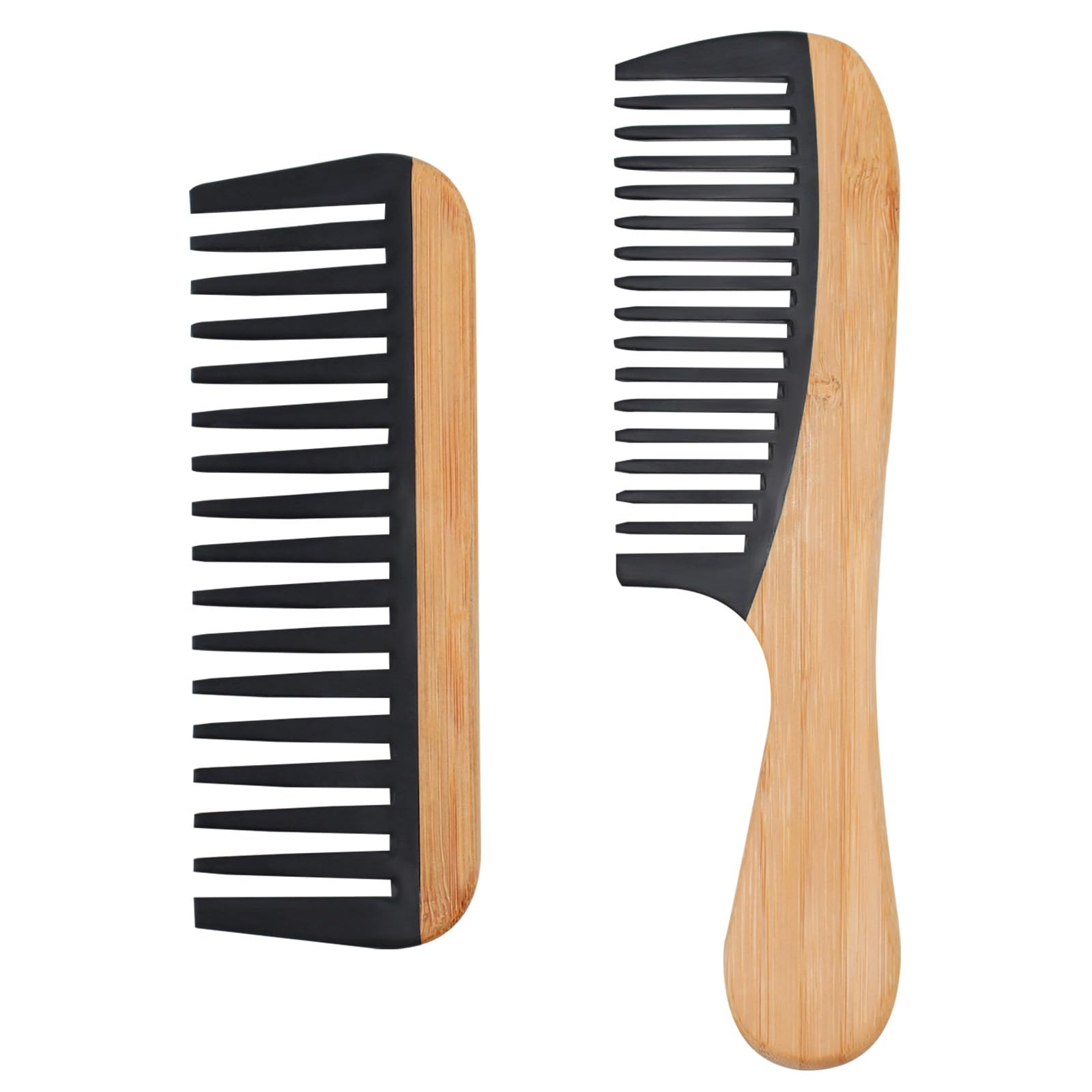 Photo 1 of *** ONLY 1 COMB** YLMUSU 2 Pcs Bamboo Wide Tooth Comb Set - Wooden Wide Tooth Comb for Women, Anti-Static Detangling Hair Comb for Curly/Wet/Thick Hair with Bakelite Teeth