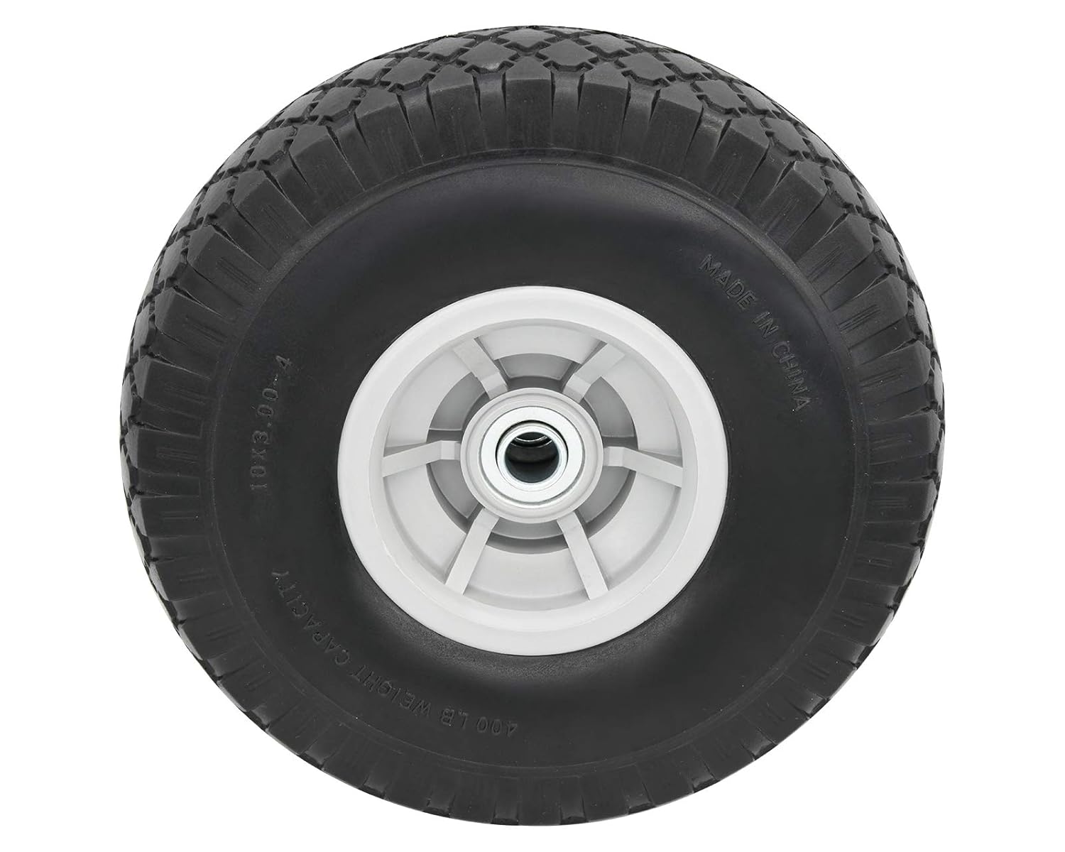 10" Flat Free Solid Tire Wheel，for Dolly Handtruck Cart，10" Flat Free Tires Air Less Tires Wheels with 5/8" Center - Solid Tire Wheel for Dolly Hand Truck Cart/All Purpose Utility Tire on Wheel: Industrial & Scientific