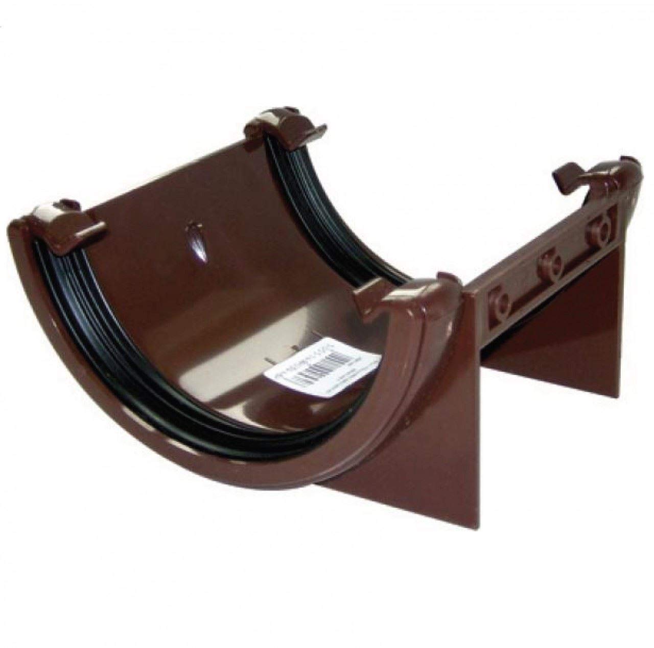 FLOPLAST 112mm Half Round Fascia Gutter Union Bracket - Brown - Pack of 2