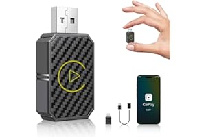 MLFESYRC Mini Wireless CarPlay Adapter for Apple, Plug & Play Low Latency Converts Wired to Wireless CarPlay Dongle for iPhone iOS 10+, 2024 Upgrade, Connection Fast & Stable