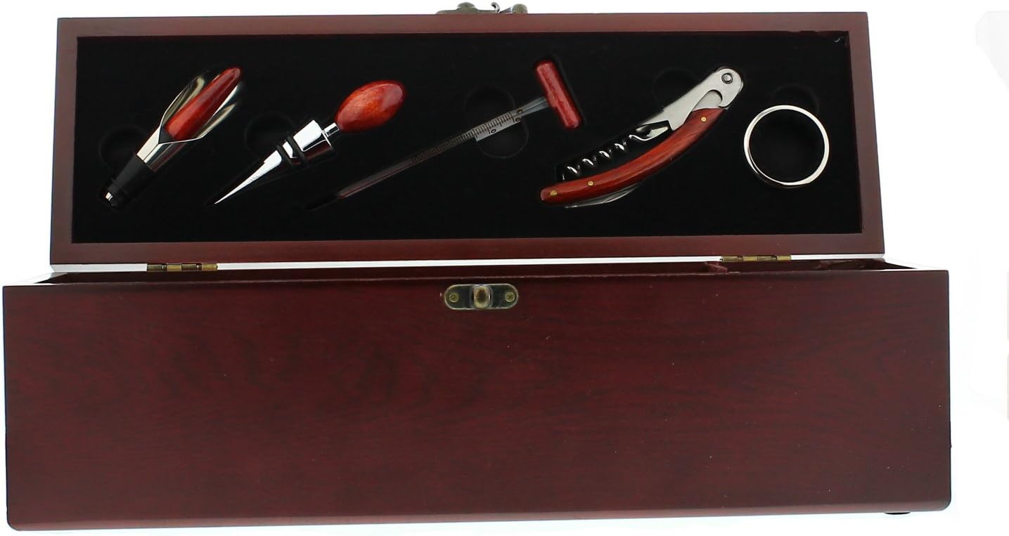 Compra Caja de vino – Maletín Sommelier en madera – 5 accesorios en Amazon.es